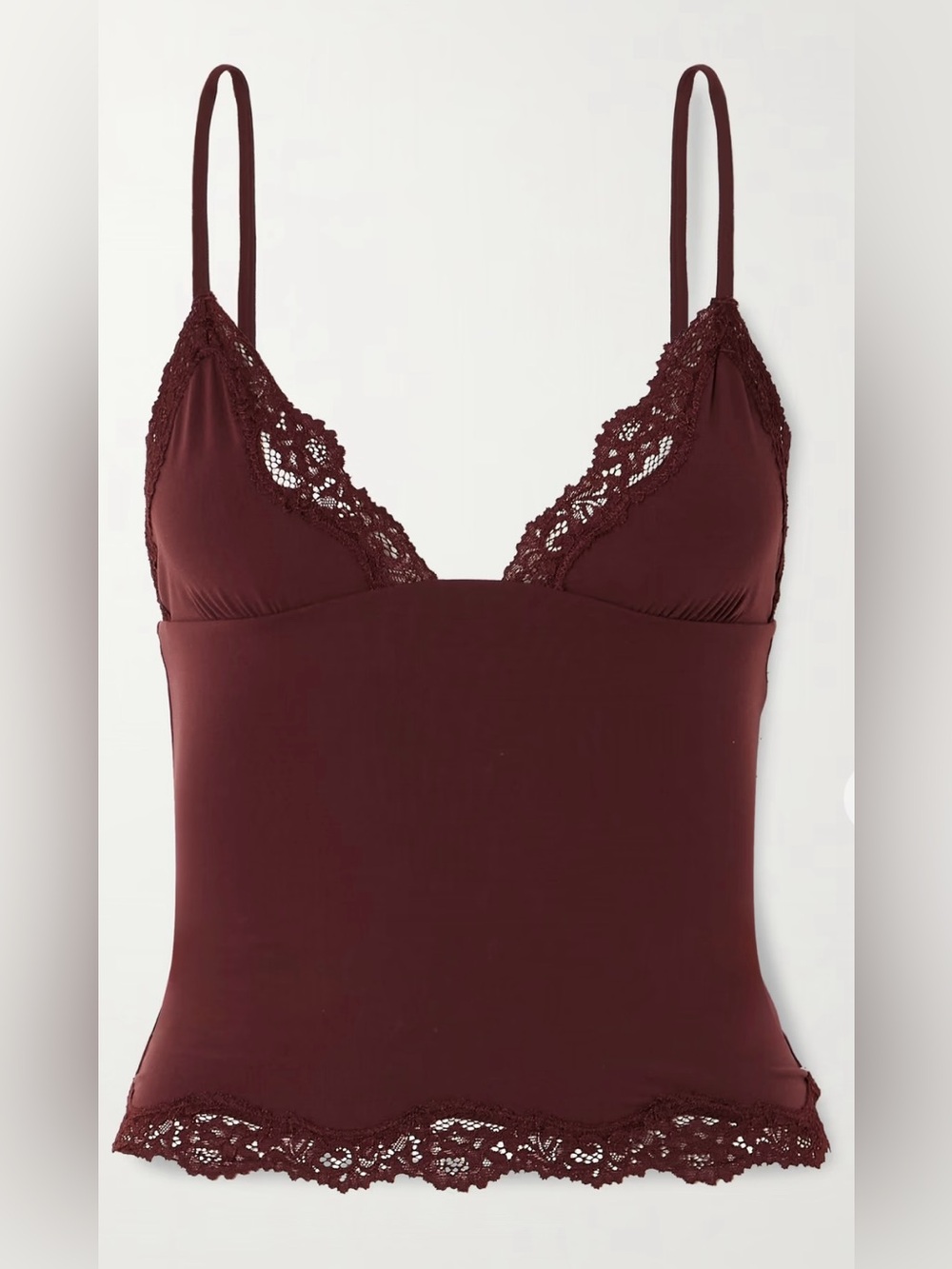 Skims Fits Everybody Lace Triangle Cami Top in Oxblood Red size Medium